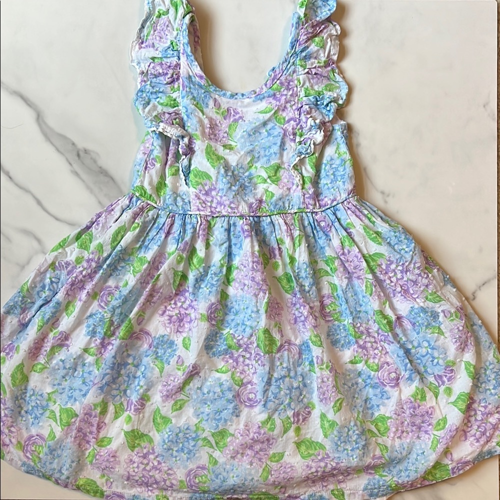 Floral Kids Dress in Purple and Green